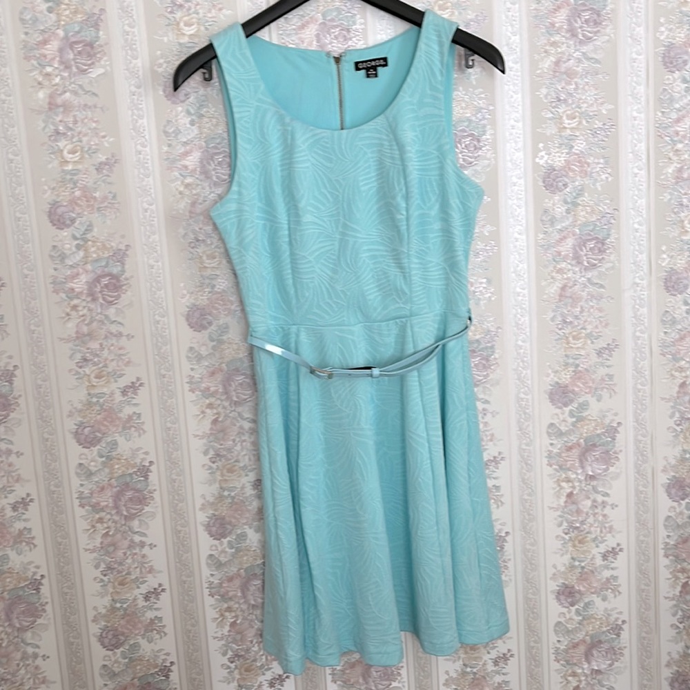 George Blue Dress with Original Belt M